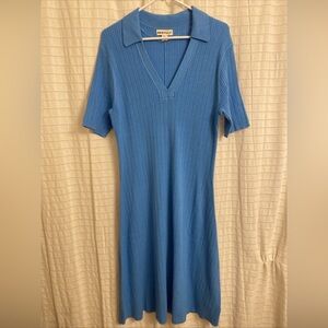 ava viv dress 2xl Women Blue Stretchy V Neck Casual School